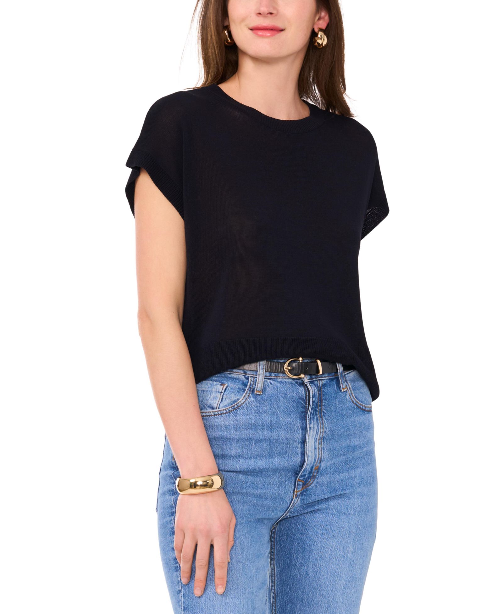 Женский свитер Vince Camuto Drop-Shoulder Short-Sleeve
