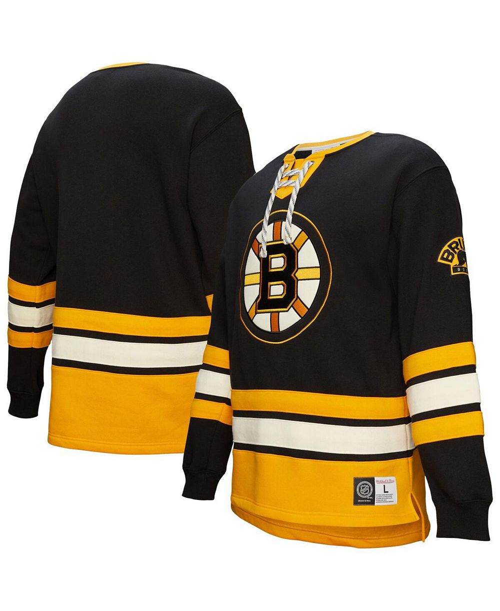 Мужская толстовка Mitchell & Ness Black Boston Bruins Heritage Lace-Up
