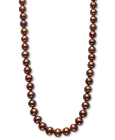 Ожерелье Macy's Dyed Chocolate Cultured Freshwater Baroque Pearl (7-8mm) 18" Strand