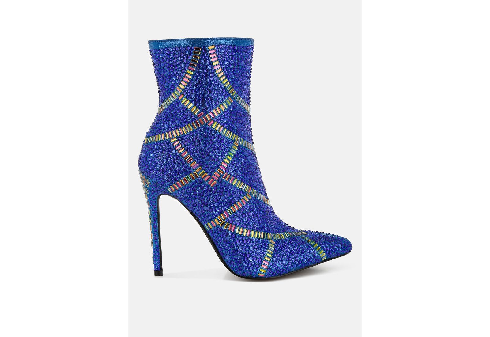 Rag and Co Womens High Roller Rhinestones Embellished Stiletto Boots