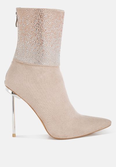 London Rag Women's Podstar Rhinestones Embellished Foldover Boots