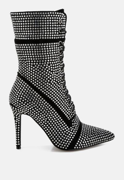 Женские высокие сапоги London Rag Bitetto Rhinestones Embellished Calf