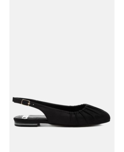 Cheeni Мюли Satin Square Toe Flat Slingbacks
