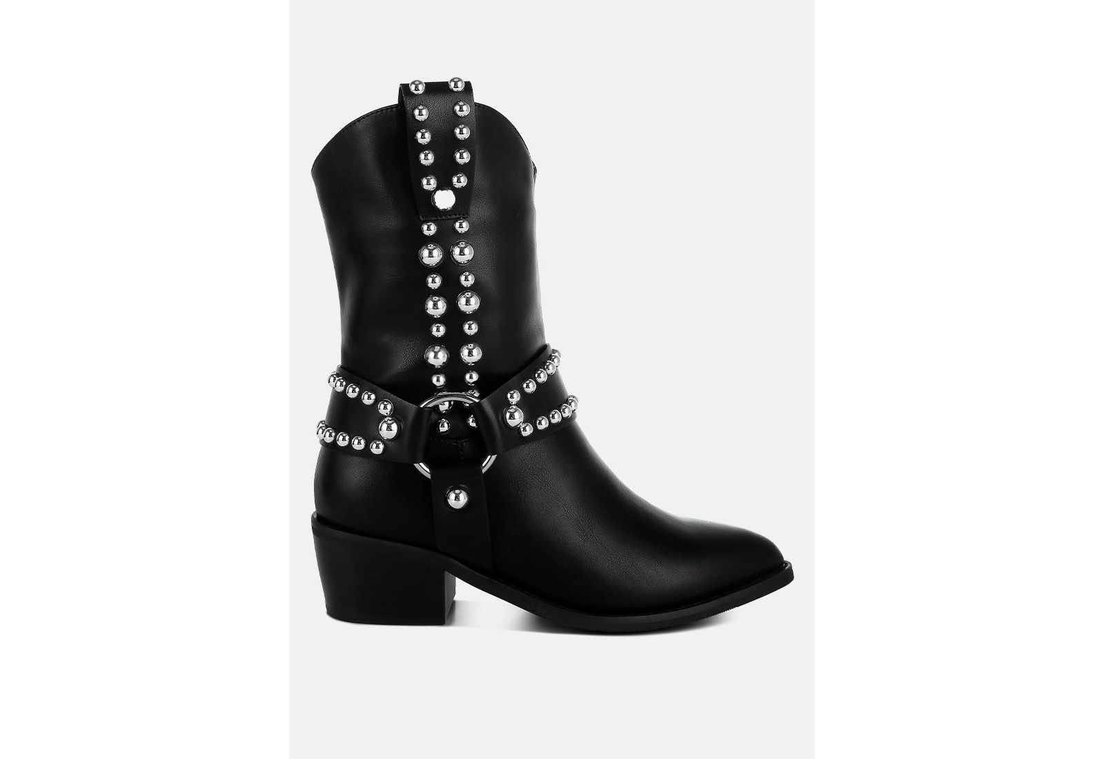 London Rag Womens Altair Studded Harness Detail Boots