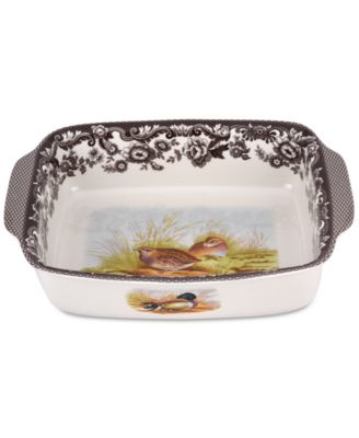 Прямоугольная сервировочная тарелка Spode Woodland Bird с ручками