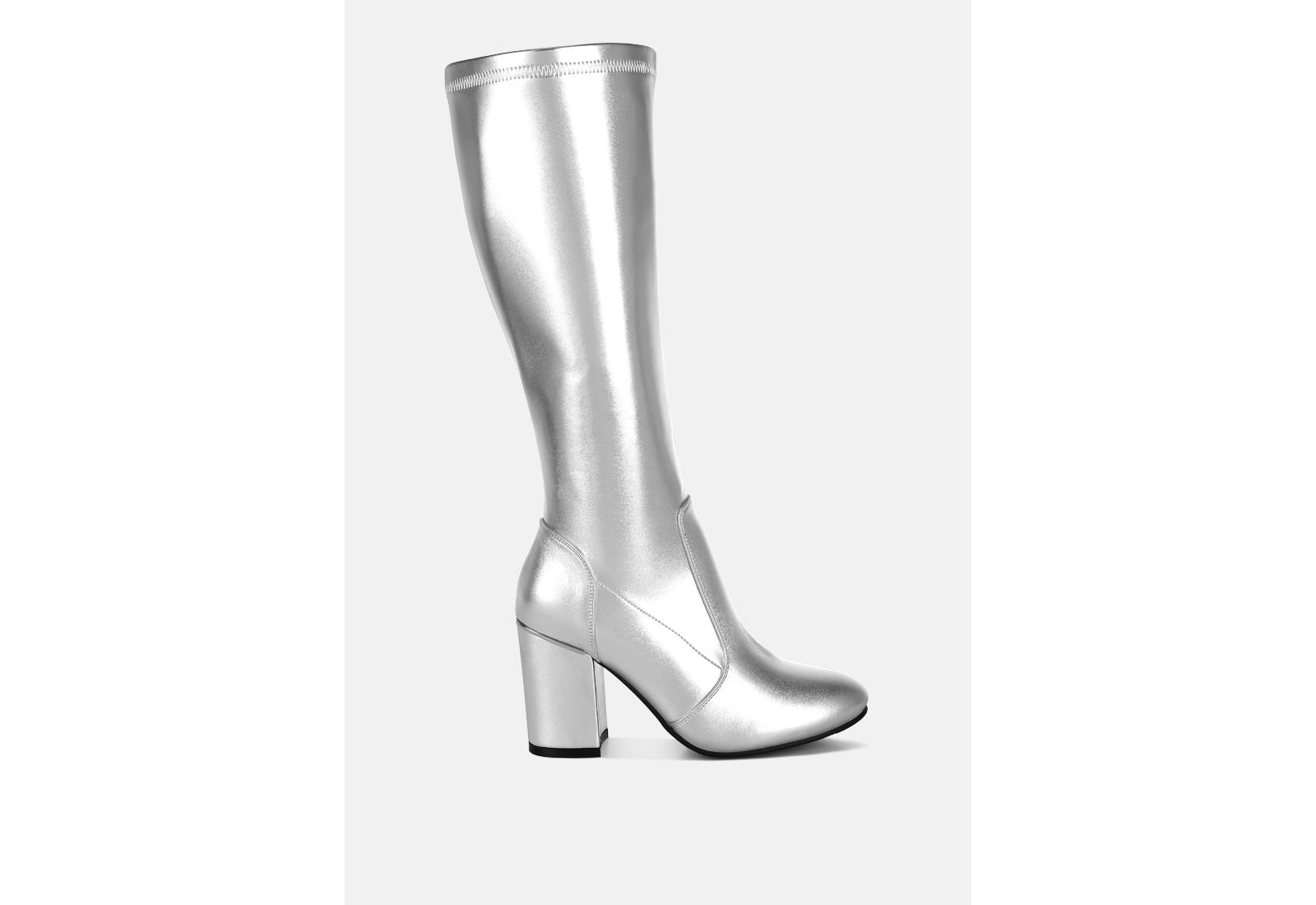 Rag and Co Womens Halara Metallic Pleather Long Boots