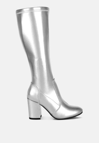 Женские высокие сапоги Rag and Co Halara Metallic из искусственной кожи