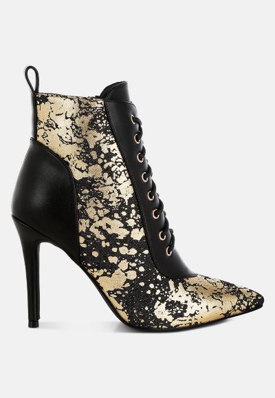 Женские ботильоны London Rag Womens Fat Cat Abstract Pattern Lace-Up Ankle Boots