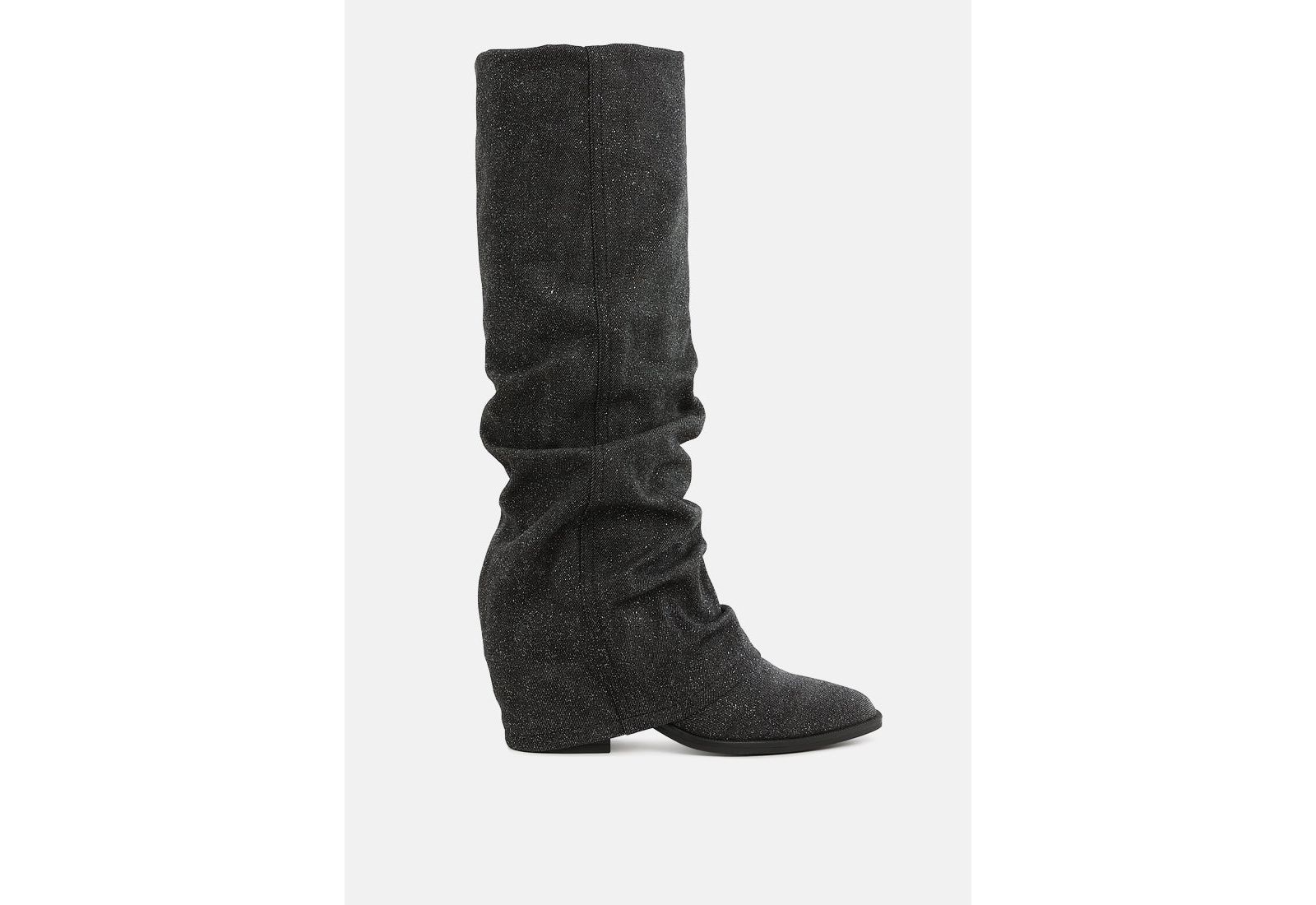London Rag Womens Capella Fold-Over Slouchy Denim Boot