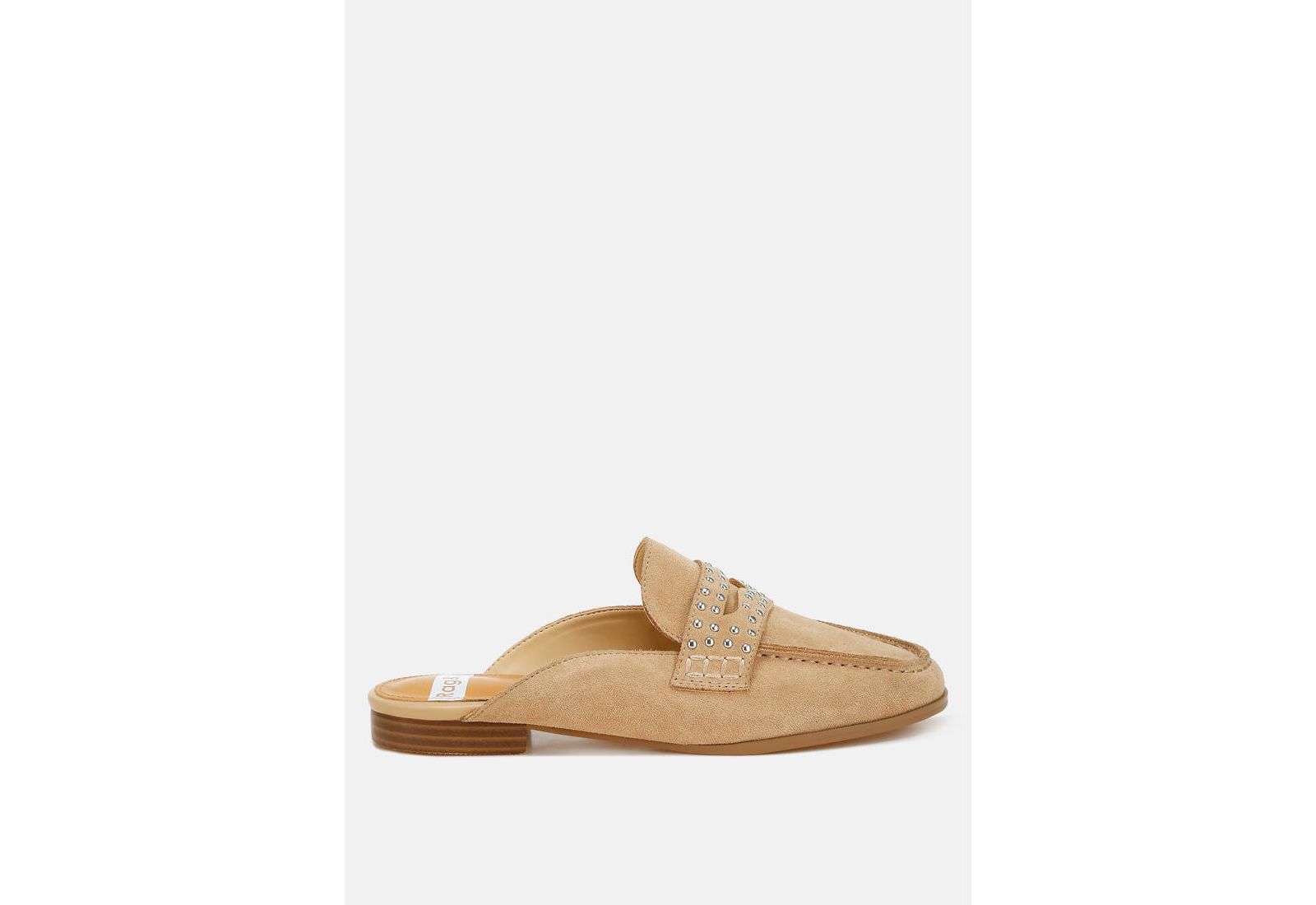 Eve Park Stud Embellished Penny Strap Mules