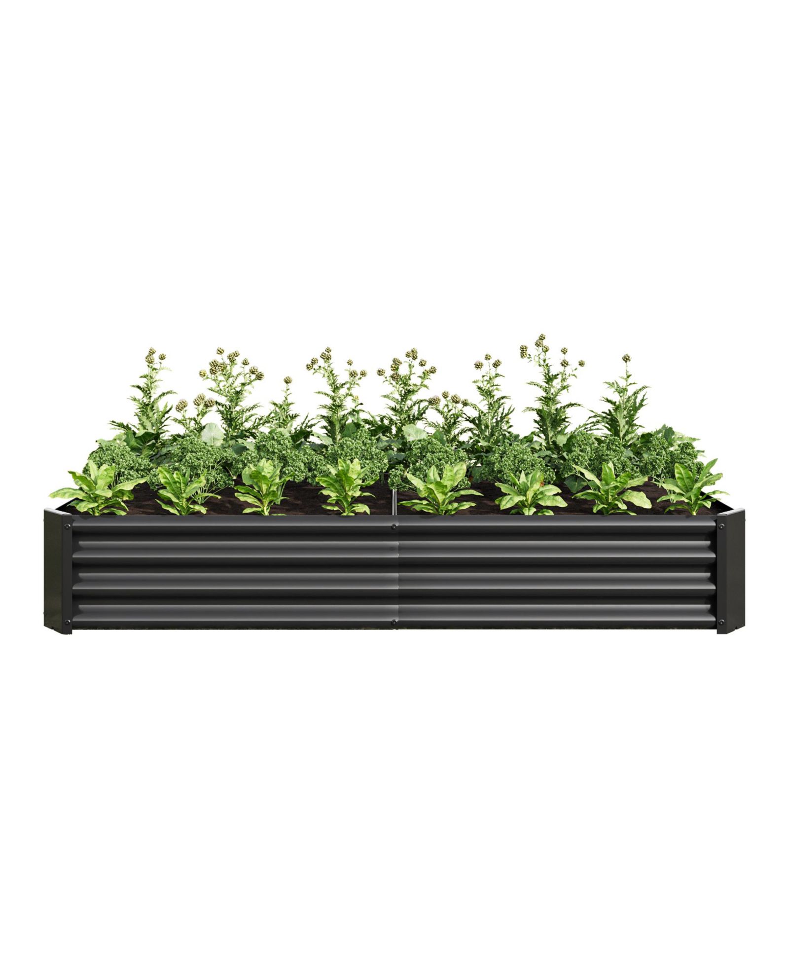 Slickblue Metal Raised Garden Bed for Outdoor Plants, Vegetables, and Flowers - Rectangular Planter