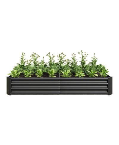 Slickblue Metal Raised Garden Bed for Outdoor Plants, Vegetables, and Flowers - Rectangular Planter