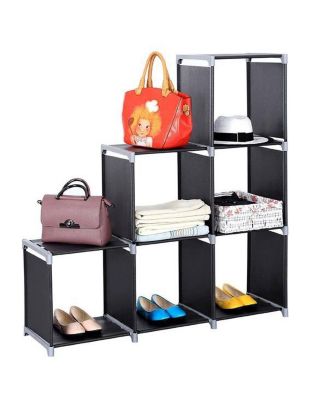 Slickblue Multifunctional 3-Tier Storage Shelf with 6 Compartments, Easy Assembly for Home or Office Organization