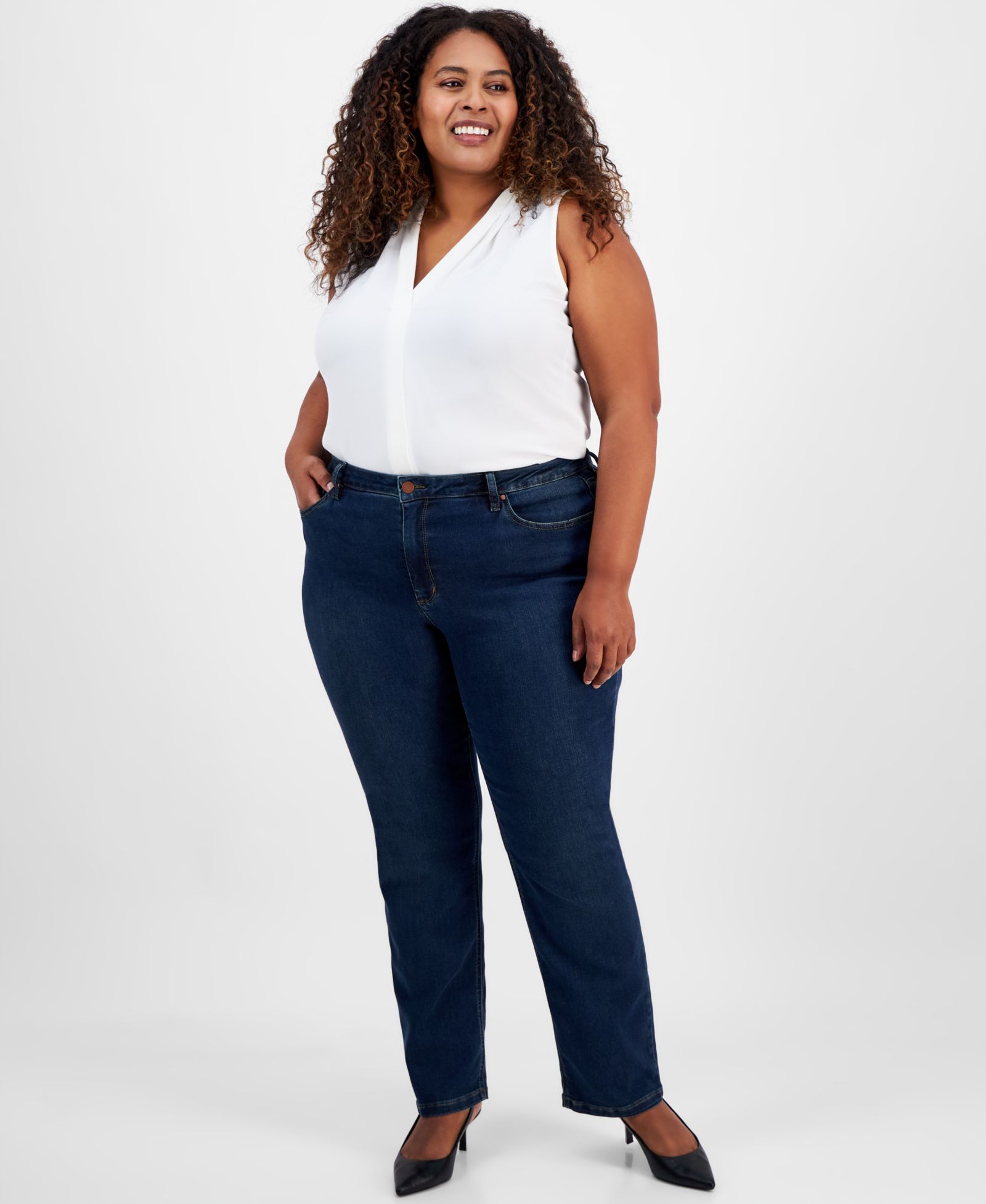 Джинсы Jones New York Plus Size Lexington Straight-Leg
