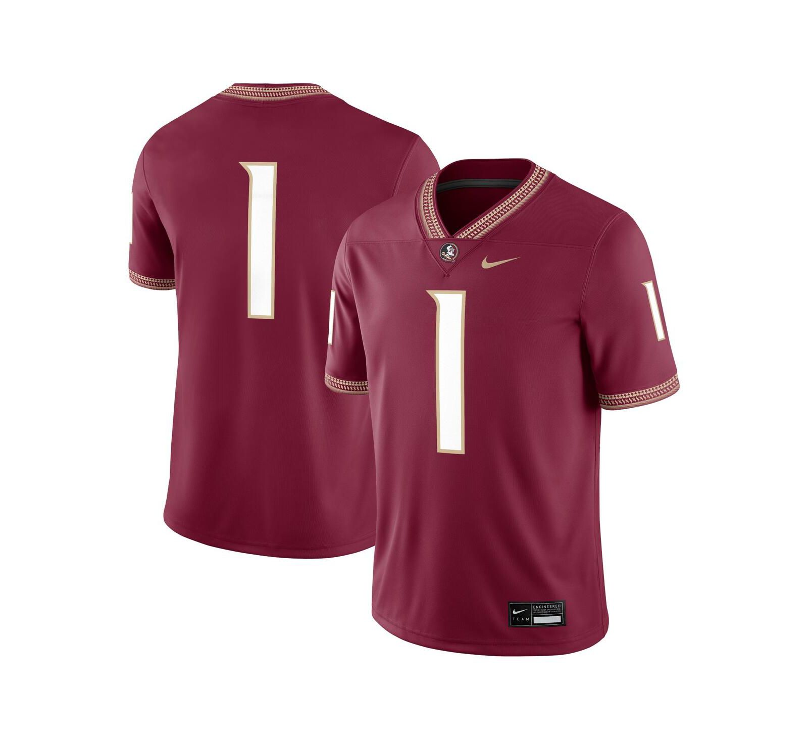 Nike Мужская игровая джерси Florida State Seminoles Game, 1 Garnet