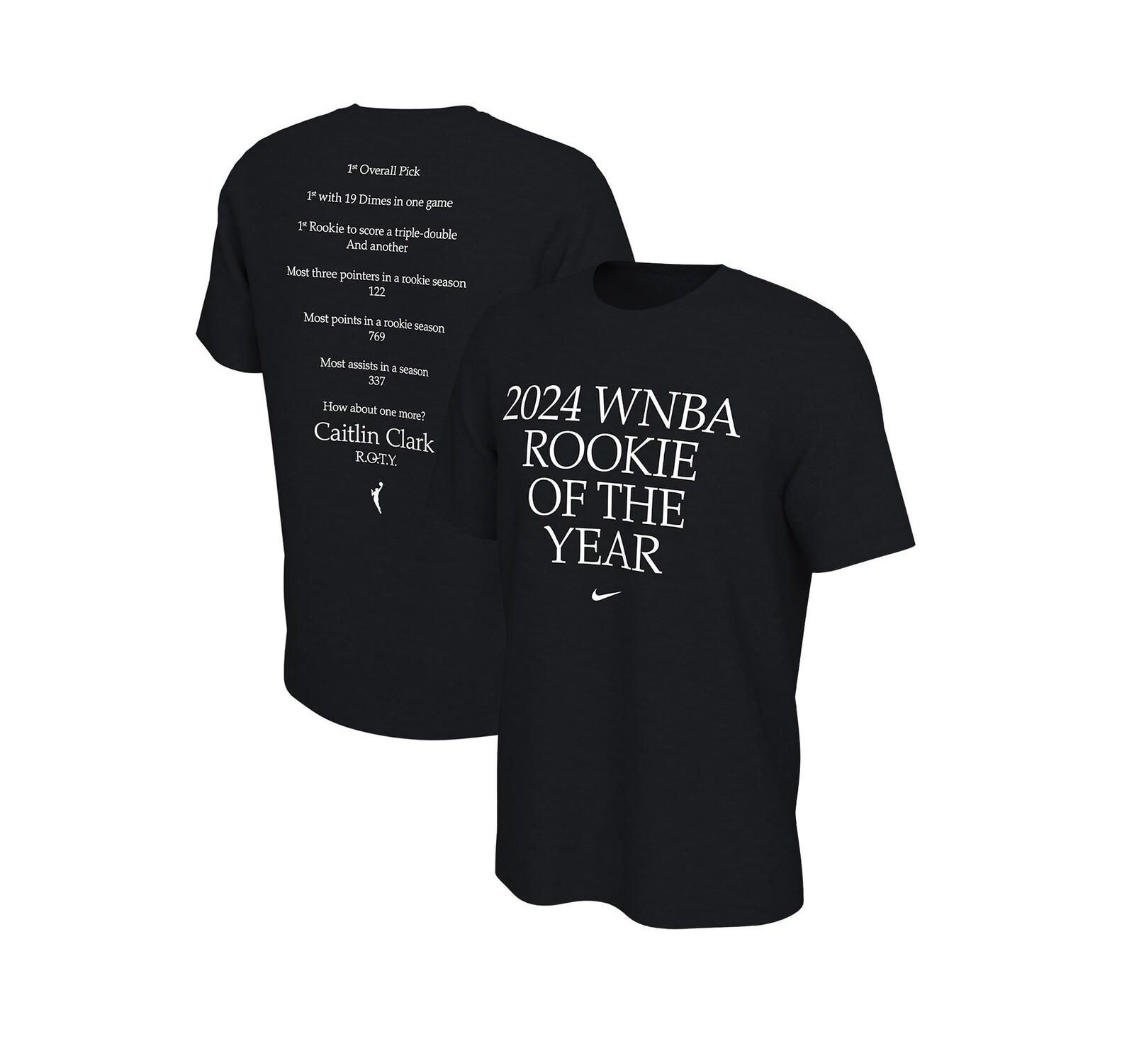 Nike Men's and Women's Caitlin Clark Black Indiana Fever 2024 WNBA Rookie of the Year T-Shirt