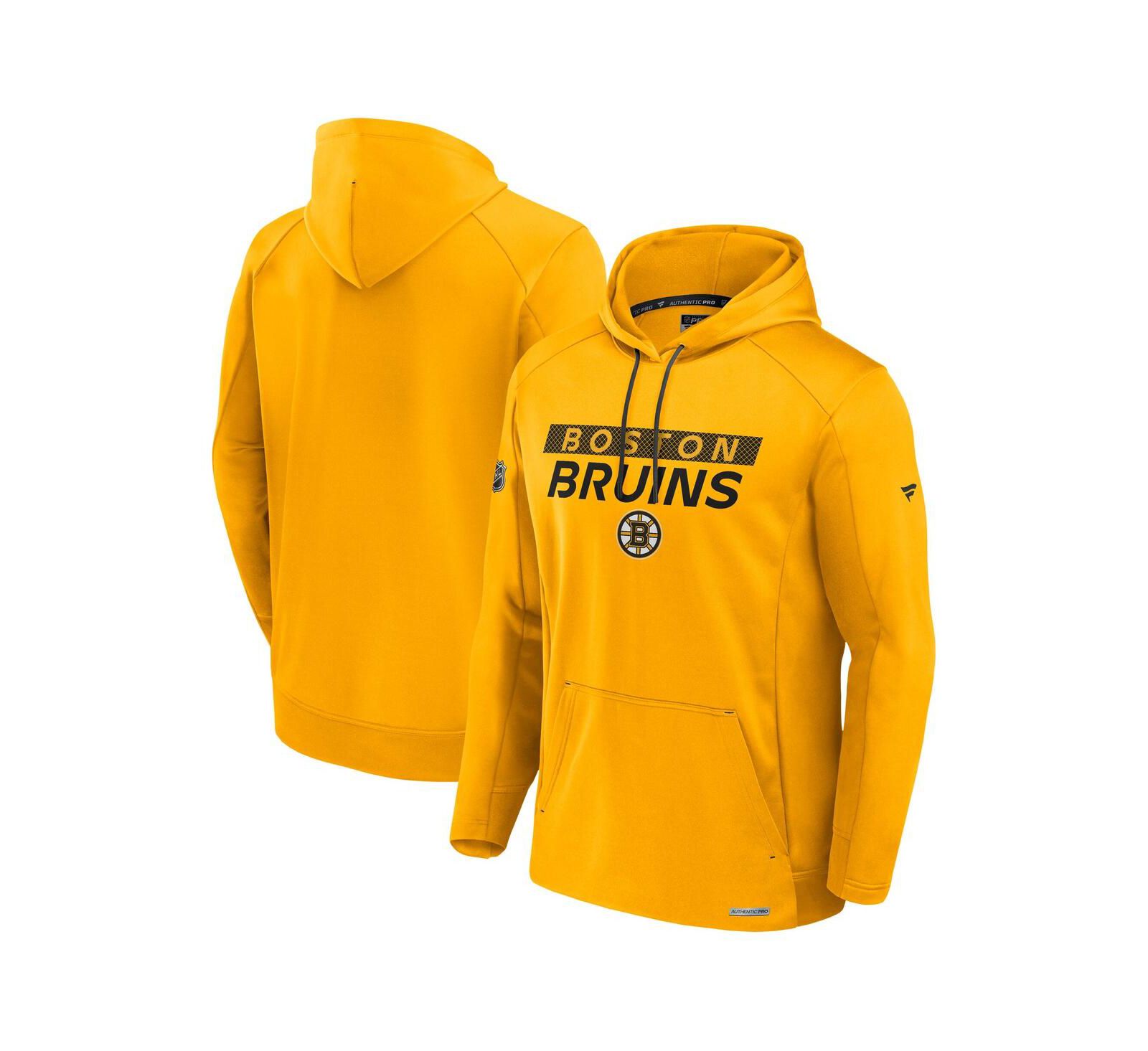 Мужское худи Fanatics Gold Boston Bruins Authentic Pro Rink Fleece Pullover