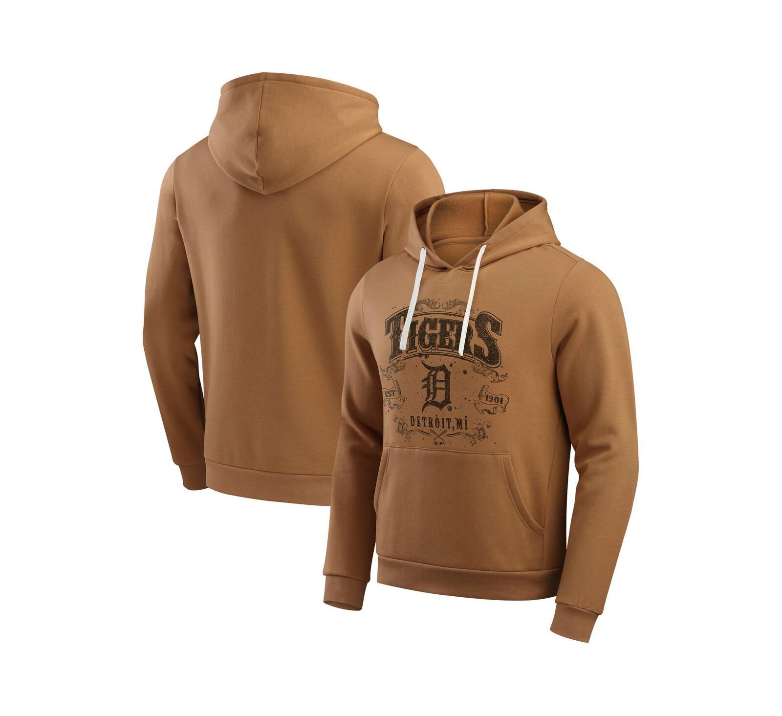 Мужское худи Fanatics Tan Detroit Tigers Camp Fleece Pullover