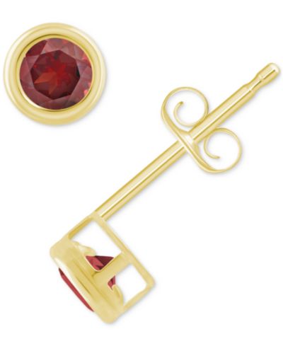 Серьги-гвоздики Macy's Gemstone Round в 10k Yellow Gold или White Gold