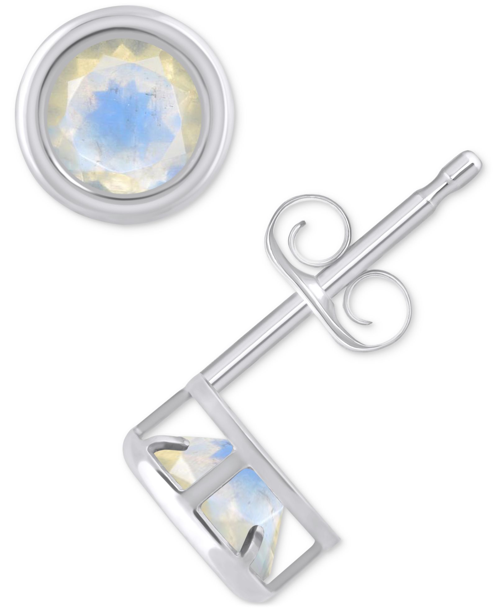 Lab-Created Opal Bezel Stud Earrings (1-1/5 ct. t.w.) Stud Earrings in 10k Gold (Also in Additional Gemstones)