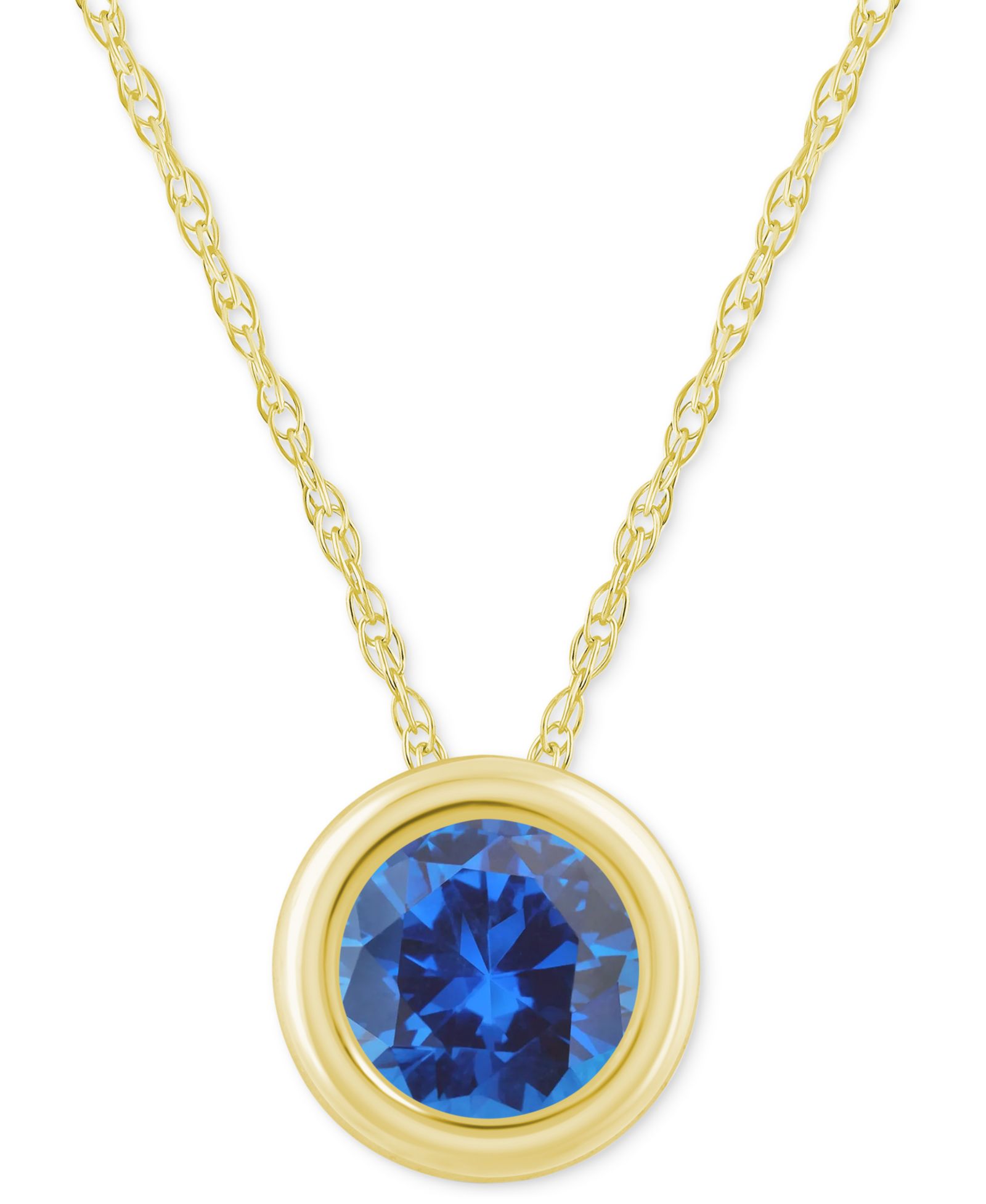 Подвеска Gemstone Round 18" из желтого золота 10k
