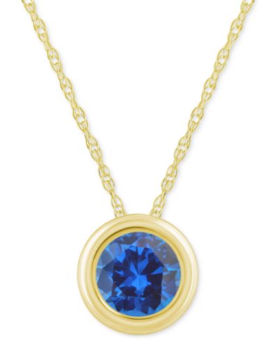 Подвеска Gemstone Round 18" из желтого золота 10k