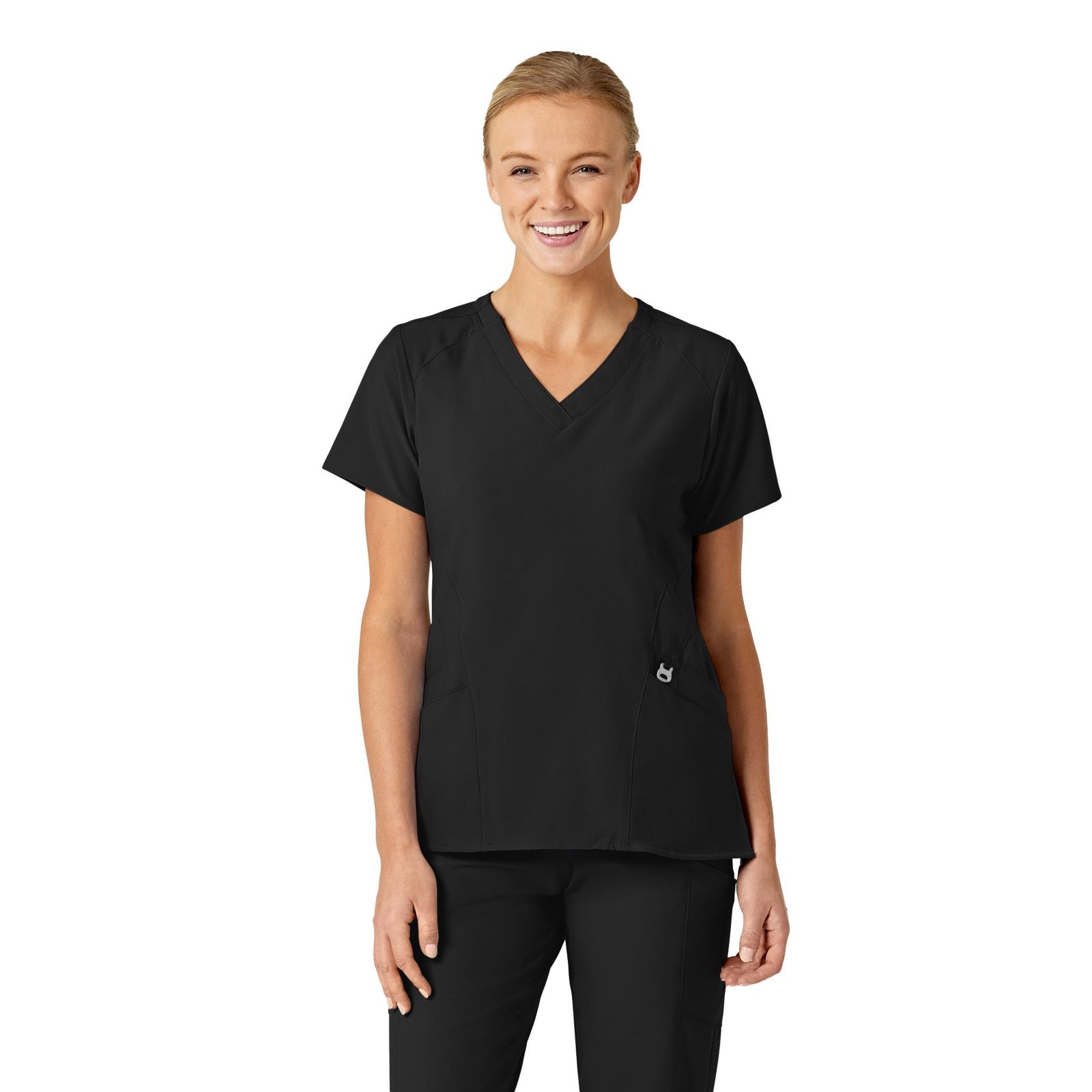 Wink Plus Size W123 Stylized V-Neck Scrub Top