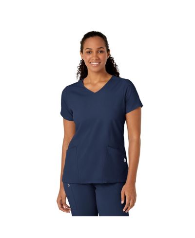 Wink Plus Size W123 Y-Neck Wrap Scrub Top