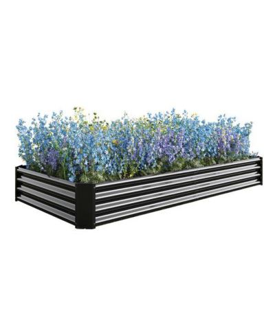 Outdoor Metal Planter Box Raised Garden Bed Kit for Vegetables and Herbs