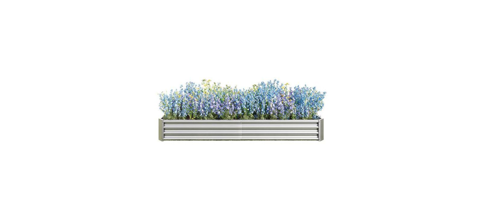 Outdoor Metal Planter Box Raised Garden Bed Kit for Vegetables and Herbs