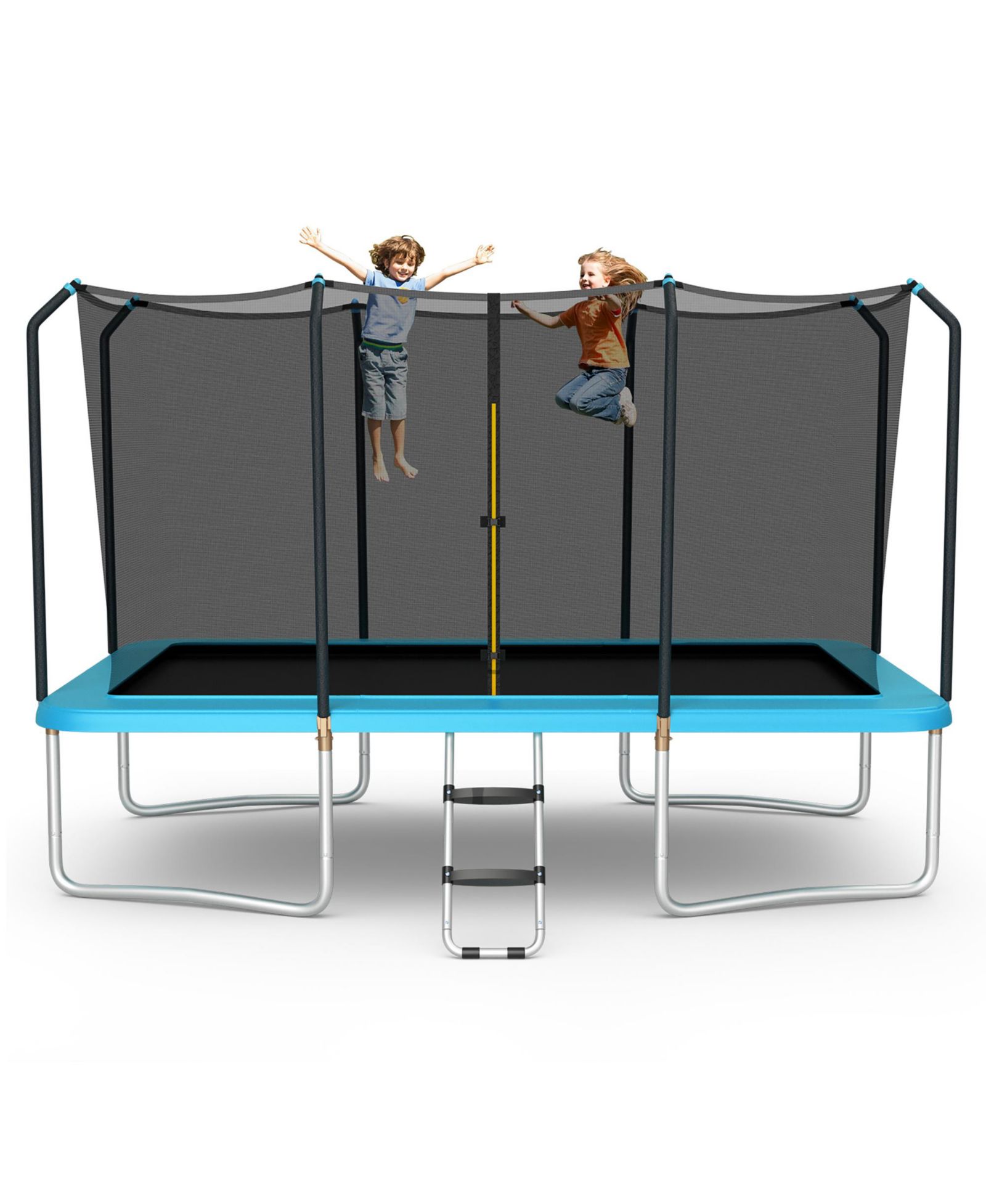 Gymax 8 x 14 FT Rectangular Recreational Trampoline W/ Safety Enclosure Net Ladder Outdoor