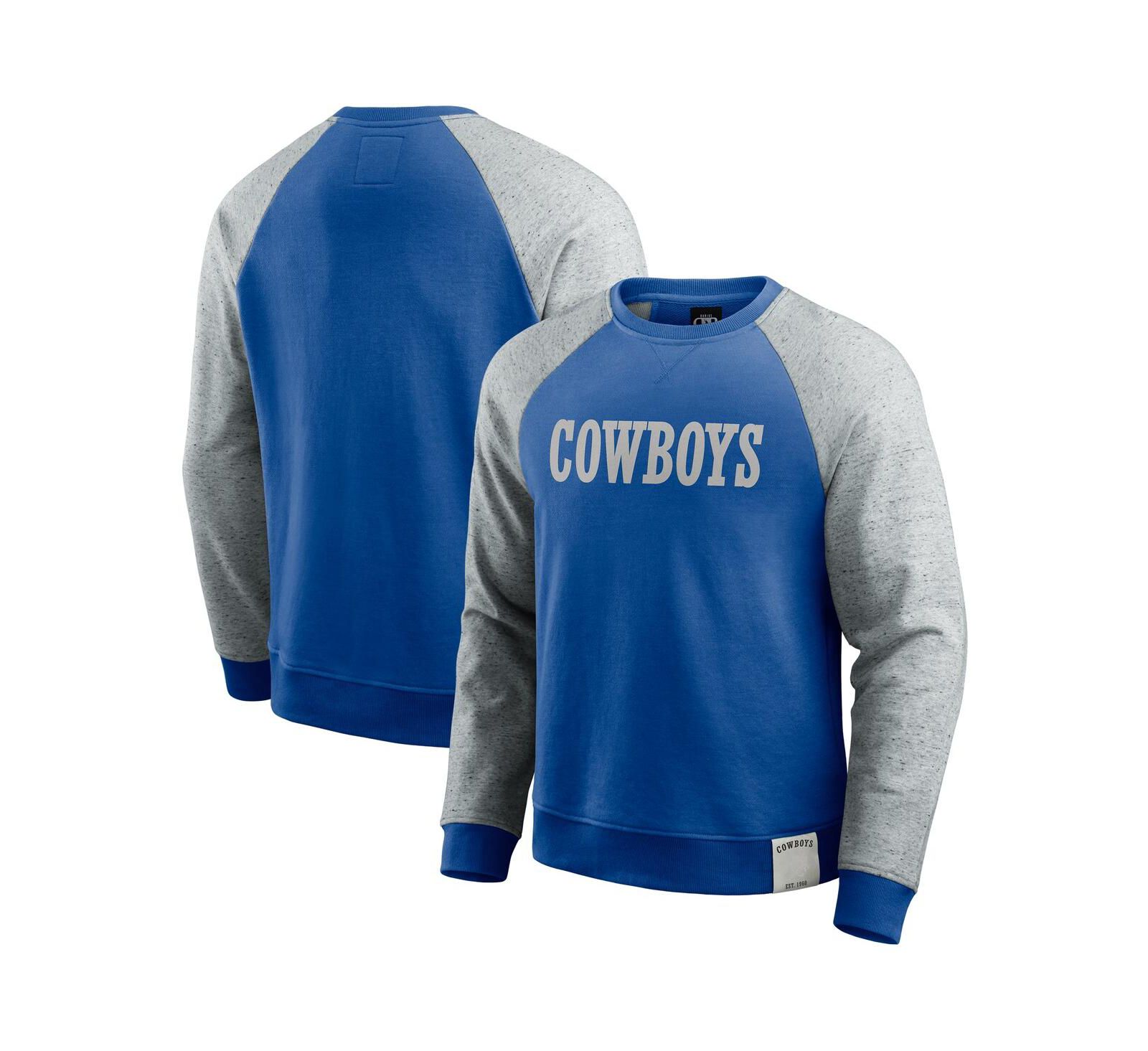 Darius Rucker Collection by Fanatics Мужская свитшот-раглан Dallas Cowboys Blue/Gray