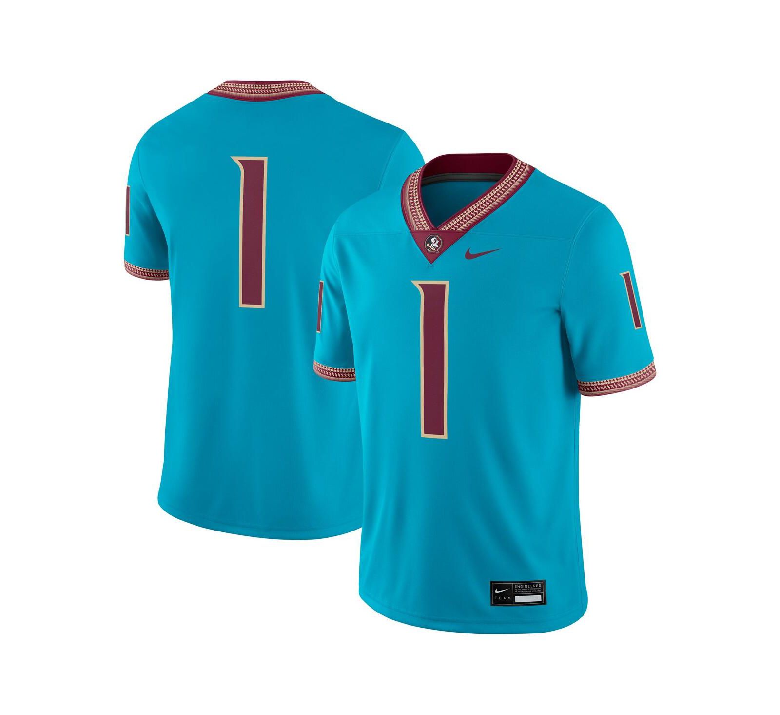 Мужская игровая джерси Nike Florida State Seminoles Alternate, бирюзовая