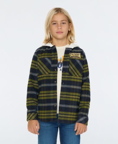 SCOTCH & SODA Big Boys Yarndye Hooded Shirt Jacket