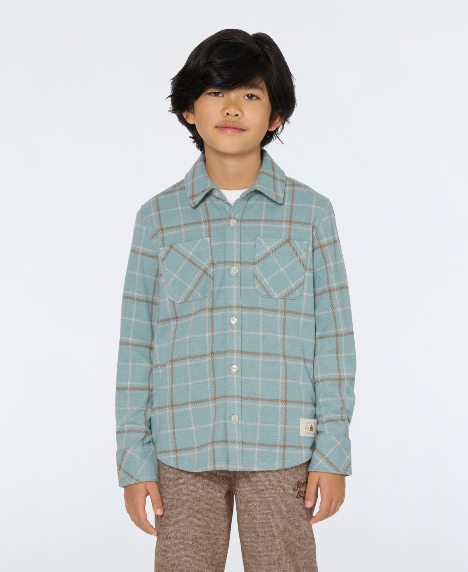 Детская рубашка SCOTCH & SODA Big Boys Yarn Dye Knit Twill Button Up