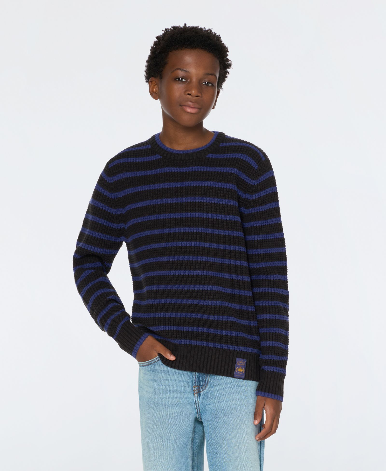 Детский джемпер SCOTCH & SODA в полоску с круглым вырезом