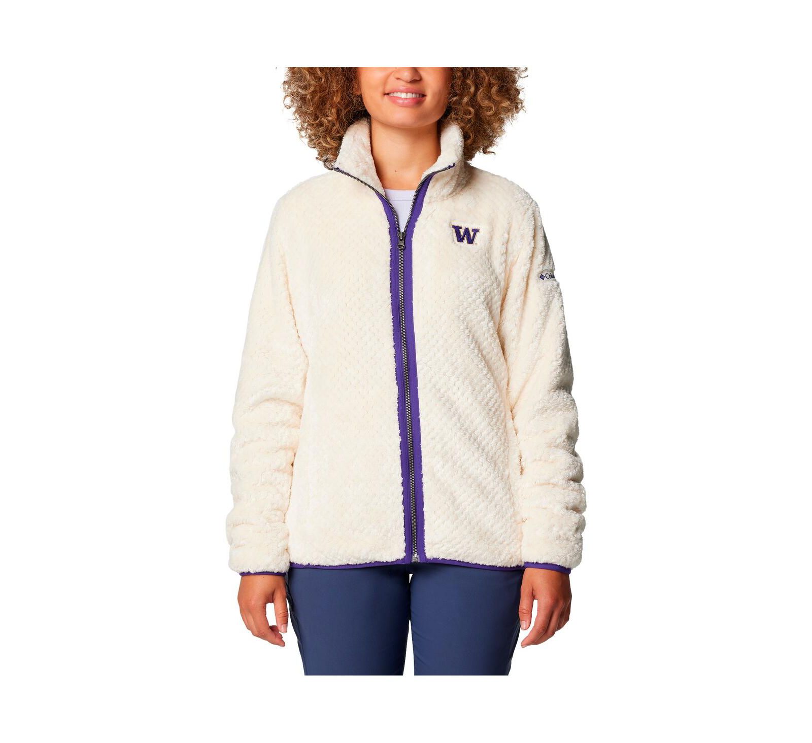 Columbia Женская куртка Sherpa Full-Zip Fireside II Washington Huskies в кремовом цвете