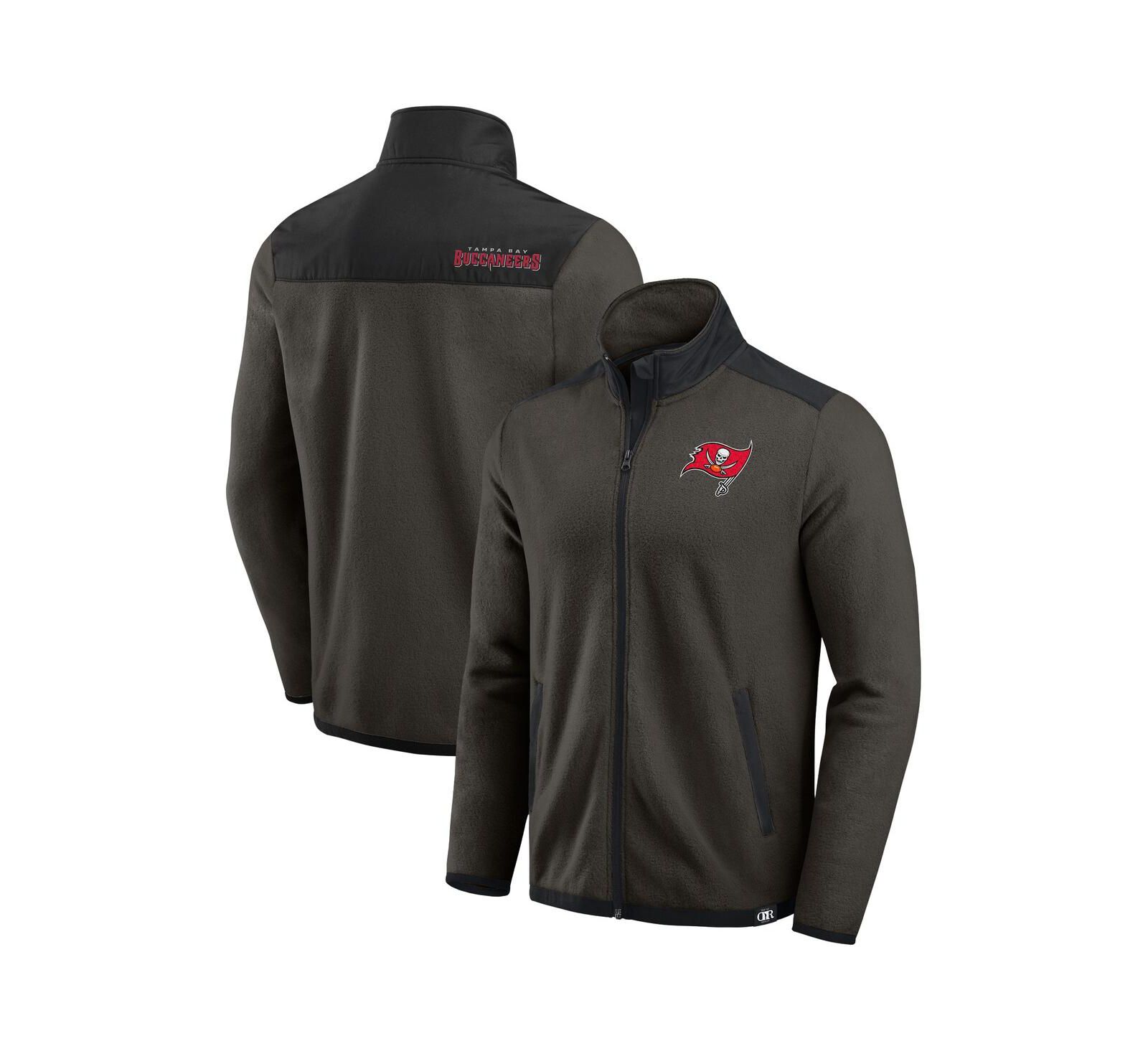 Fanatics Men's Pewter Tampa Bay Buccaneers Color Block Polar Fleece Full-Zip Jacket