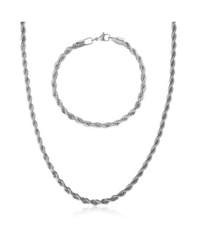 Lucky Brand набор ожерелье-цепочка 5MM Rope 22'' и браслет 8.5'' из нержавеющей стали (304L)