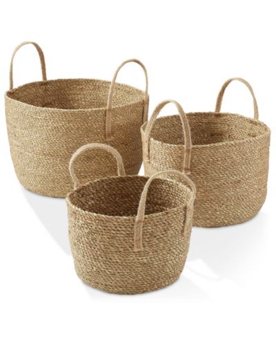 Casafield Набор из 3-х плетеных корзин Casafield Braided Seagrass