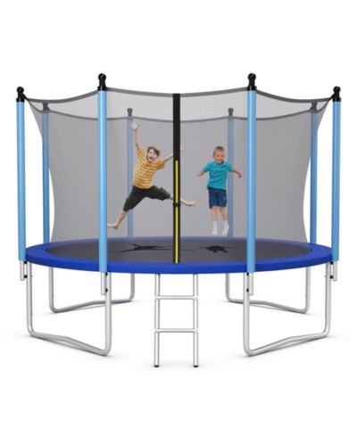 Gymax Jumping Exercise Recreational Bounce Trampoline for Kids W/Safety Enclosure