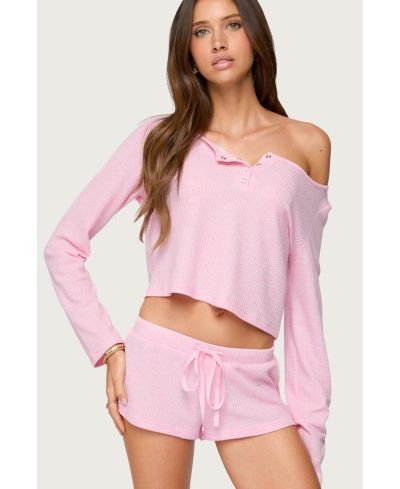 Edikted Женский Teddy Cropped Waffle Top