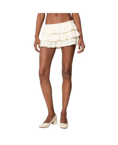 Edikted Women's Margaux Textured Ruffle Mini Skort
