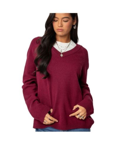 Женский оверсайз свитер Edikted Martha V Neck