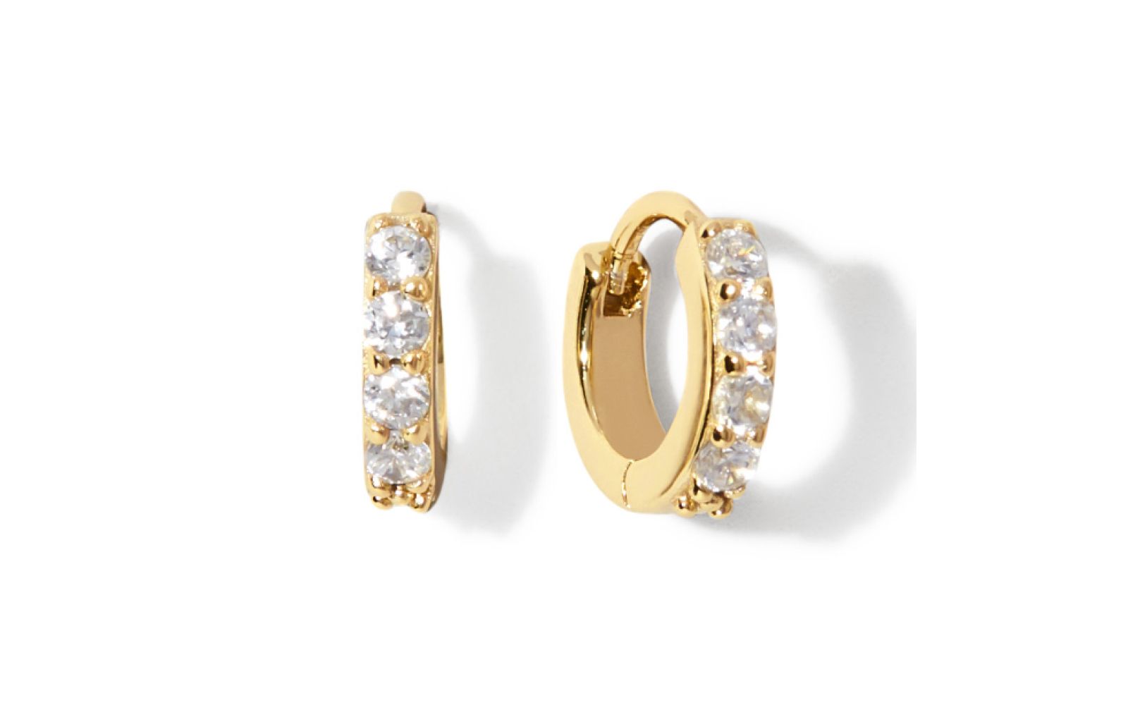 Ana Luisa Suzanne Pavé Cubic Zirconia Huggie Hoop Earrings серьги