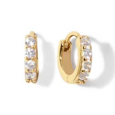 Ana Luisa Suzanne Pavé Cubic Zirconia Huggie Hoop Earrings серьги
