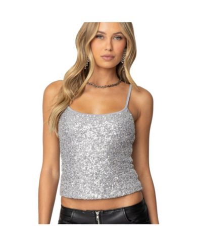 Edikted Women's Celene Sequin Tank Top