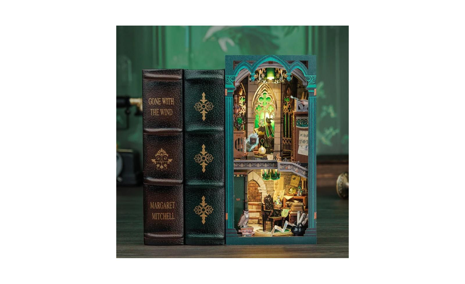 Cutebee Darkness Common Room DIY Book Nook Kit with LED Light, Premium Wood, Ages 14+