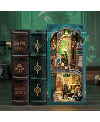 Cutebee Darkness Common Room DIY Book Nook Kit with LED Light, Premium Wood, Ages 14+
