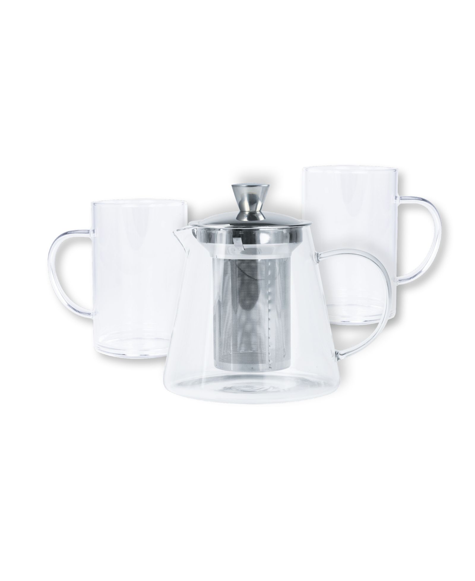 Oolong Glass набор из чайника и кружки, 3 предмета, из стекла